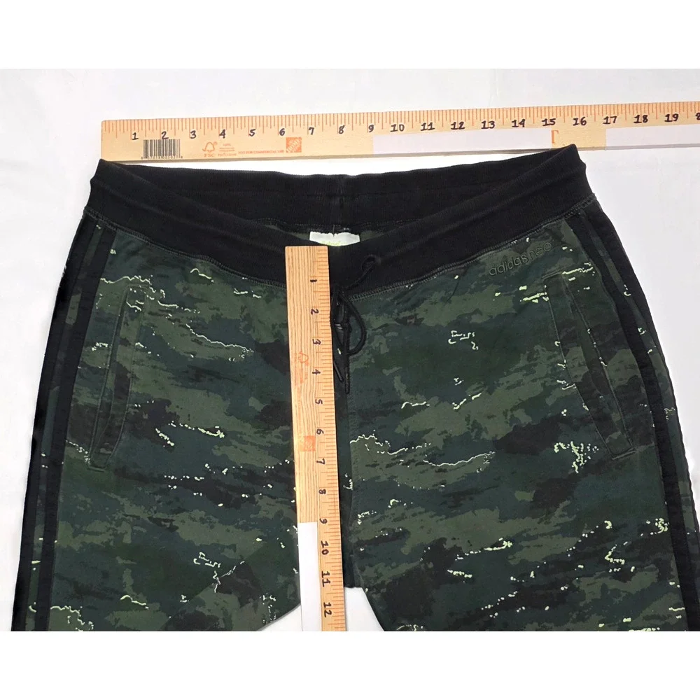 VTG Adidas Neo Men’s Camo Joggers Sweatpants Camouflage Green Size L Y2K